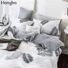 Hongbo algodão cristal flanela conjunto de cama com capa edredão folha crianças menina folhas inverno roupa cama8541824