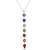 7 Chakra pärlor hänge halsband med riktiga stenar Mala Y-formade kedjor för kvinnor Reiki Healing Energy Beads Yoga Smycken