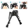 Quick Detach 6-9 Inch Swivel Tactical Pivot Rifle Bipod Long Range shooting with Built-in Podlock