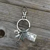 Starożytny Srebrny Skalowanie Sezon Podróży Kamera Pocztówkowa Samolot Wisiorek Fotografia Breloczek Mężczyźni Kobiety Wakacyjny Prezent Steampunk Key Ring