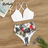 Closet Sport Bikini Zestaw Hot Flower High West Bottom Dwa Kawałki Garnitur Kobiet Sex Lato Shui Dai 3 Kolor Y19062801