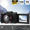 Full HD 1080P 16MP Caméras vidéo numériques professionnelles Caméscope 16x Zoom numérique Vlogging Flip Selfie Caméra vidéo