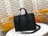 M45265 SAC PLAT HORIZ BRIEFCASE Men Eclipse canvas Purse letter print Cowhide briefcase portfolio attache case tote Handbag Shoulder Bag