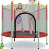 Stor 140 cm inomhus trampolin med skydd netto vuxna barn som hoppar säng utomhus trampoliner träning fitnessutrustning