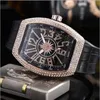 Toda la moda para hombre Reloj de lujo Glod Dial Cronógrafo Diamante Bisel Iced Out Relojes de diseño Movimiento de cuarzo Reloj de pulsera deportivo 179Z