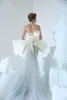 Azzi Osta 2019 Robes De Bal Sexy 3D Floral Appliqued Dentelle Perlée Celebrity Robes De Soirée Sans Manches Illusion Longue Robe De Soirée Formelle