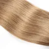 Brasiliansk rak hårvävbuntar med stängning honung blond färg 27 4 buntar med 4x4 spetsstängning remy människolem extensio1891275