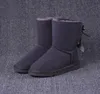 2020 Designer Australia Laarzen voor Dames Klassieke Enkel Korte Bow Bont Boot Snow Winter Triple Black Chestnut Navy Blue Fashion Dames Schoenen