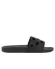 mens womens unisex Black Cut-out Rubber Sliders luxe pool flat slippers with designer-stamped sole euro 35-46