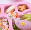 Children's Cutlery Set Wheat Straw Environmental Healthy Grid Plate Kindergarten Cutlery Set Breakfast Plate Microwave Heating