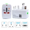 All-in-one UE UK US Au Universal Travel 2 USB Adaptador de Alta Qualidade Adapter CA Power Charger Conversor Plug Adaptador Plug