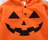 Pumpkin Devil Baby Rompers Infant hooded Fleece Jumpsuit Boys Cosplay Halloween costume 2 colors