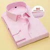 Brand New Pink/Blue/White Long Sleeve Groom Shirt Men Small pointed collar fold Formal Occasions Dress Shirts NO:03