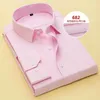 Camicia da sposo a maniche lunghe bianca blu rosa nuovissima da uomo Colletto a punta piccola piega occasioni formali camicie eleganti NO03277l