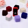 Mode Samt Engagement Hochzeit Ohrring Ring Anhänger Schmuck Anzeigenbox Geschenk Ringkasten Aufbewahrungsboxen # 3f12