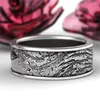 Vintage 925 prata esterlina árvore madeira coruja anel aniversário presente noivado casamento jóias anéis tamanho 6 132016812