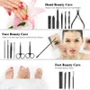 18.PCS Manicure Set Professional Nail Clipper Kit Utility Pedicure Scissors Tweezer Knife Ear Pick Nails Art Tools Set med fall