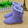 Crianças tamanho adulto 21-44 Botas de Neve Botas Femininas Curto Mini Clássico Joelho Alto Botas de Inverno Designer Bailey Laço Tornozelo Preto Cinza Sapatos