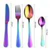 4 Pcs Stainless Steel Colorful Cutlery Set Rainbow Gold Plated Dinnerware Creative Dinner Set Fork Knife For Wedding And Hotel C18112701