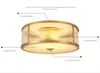 EMS Nordic LED Ceiling Lights Luxury Vintage Glass Copper luminarias para teto Living Room Bedroom Ceiling Home Lighting