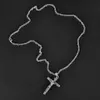 U7 Crucifix Croix Pendentif Collier Bracelet Or/Noir Pistolet Plaqué/Acier Inoxydable Mode Bijoux Religieux pour Femmes/Hommes Foi Collier