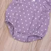 Kids Designer Rompers Baby Boy Girls Sommar Dot Jumpsuits Nyfödda Single Breasted Flying Sleeve Onesies Ins Ruffle Blouse Toppar AYP287