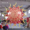 Belysning uppblåsbara stjärna sol ballong 2m / 3m hängande lysande lykta boll för nattklubb fest evenemang dekoration