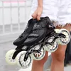 Speed ​​Inline łyżwia Włókno węglowe 490100110 mm Konkurs 4 Wheels Street Racing Skating Patines Podobne PowerSlide16665932