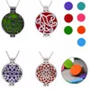 16 Designs Locket Aromatherapy Ожерелье с войлочными колодками из нержавеющей стали Узор из нержавеющей стали Цветочные подвески Эфирные масла Диффузора Ожерелья Подарок