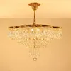 Modern 100% Brass Crystal Chandelier LED Light Romantic French Copper Chandleiers Lights Fixture Sovrum Vardagsrum Hem Inomhusbelysning