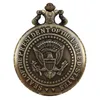 Reloj de bolsillo Trump White House Seal: colección de arte de cuarzo retro para hombres y mujeres