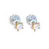 Wholesale- ! ins fashion designer double sided luxury lovely cute full rhinestone diamonds ball pearl stud earrings for woman girls