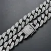 20MM Майами Снаряженная кубинский Link Chain Choker ожерелье Iced из Алмазные Hip Hop Bling ожерелье для мужчин и женщин