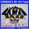 Body +Tank For HONDA CBR600 F4 CBR 600 F4 FS CBR600 F 4 287HM.5 Repsol orange black CBR600F4 99 00 CBR600FS CBR 600F4 1999 2000 Fairings kit