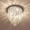 Modern Mini Crystal Chandelier Lighting 2 Lights Flush Mount Ceiling Light H10.4'' x W8.66'' for Bedroom Hallway Bar Kitchen Bathroom