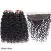 Brazilian Human Hair Bundles with Closure 4X4 Lace Closure or 13X4 Lace Frontal Kinky Curly Deep Wave Loose Straight Body Wave Virgin Human Hair