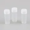 200 x 4g 4ml plast PE provrör med vit plugg Lab Hård provbehållare transparenta förpackningsflaskor Kvinnor kosmetiska flaskor