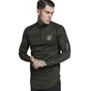 2019 Ny Fashion Mens Stretch Tshirt Solid Färg Turtleneck Hög Elastisk Långärmad T-shirts Män Slim Casual Menst-shirt SH190701