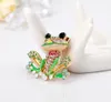 Hot Koop Persoonlijkheid Cartoon Frog Crystal Emaille Pins Broche Voor Vrouwen Verjaardagscadeau Party Sieraden