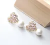 Wholesale- designer pearl earrings jewelry for women new heart shape shining beauty earrings accessorries for party