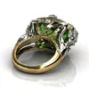 Vintage Mode-sieraden 925 Sterling Zilver Groene Smaragd Edelstenen Ovaal Geslepen CZ Party Vrouwen Bruiloft Verlovingsband Zeemeermin Ring Gift