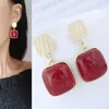 Boucles d'oreilles carrées pour femmes, bijoux à la mode, couleur or, nouvelle Boucle D039oreille Femme Orecchini Donna7372691