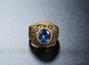 Acciaio inossidabile vintage ufficiale ufficiale dell'esercito americano Ring Gold Retro Gold USA Rings Gioielli rosso Blue Green CZ Stone