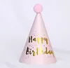 Cone Birthday Party Hats for Kids Adults Plush sequin ball Sparkle Hat Cake Topper Decorations colorful