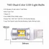 High Power 28-SMD 1157 7443 Dual-Color Switchback LED-lampor för frontvridningslampa
