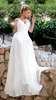 Nya sommarkvinnor Chiffon White Dress V Neck spets Långa klänningar Sexig bandage Back Beach Maxi Dress Wedding Dresses2246