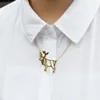 10 pièces géométrique noël Origami cerf collier Animal bois renne corne cerf bois élan Bambi Elk charme chaîne colliers