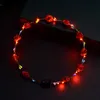 Flashing LED Glow Rose Crown Headbands Light Party Rave Floral Hair Garland Wreath Wedding Flower Girl Bridal Headdress Hawaii Decorations