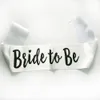 Bianco Nero Team Sposa Sash Wedding Bridal Shower Addio al nubilato Bridesmaids Tracolla Wedding Photo Puntelli Decorazione del partito