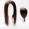 Mono Lace hair toupee thin skin natural Hair Topper Party Hairpiece Top Piece Women Straight replacement clip closure1